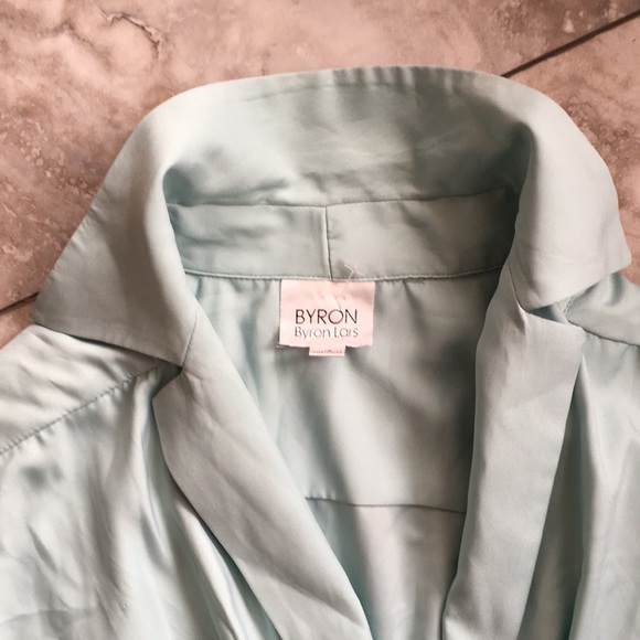 BYRON BYRON LARS MINT TWIST FRONT DRESS SHIRT SIZE 16 EUC - Picture 5 of 11